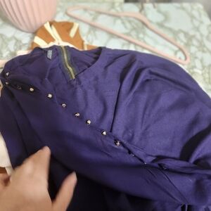 Calvin Klein Women's Long Sleeve Dress - Navy Bundle Of 2 Shirts